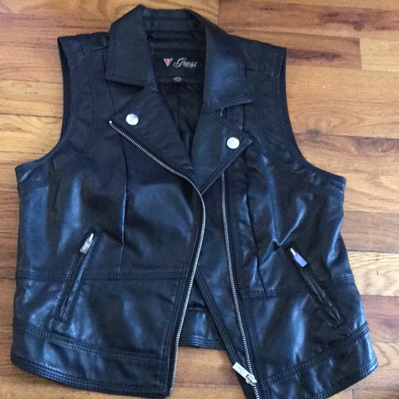 Guess Jackets & Coats Guess Faux Leather Vest Poshmark